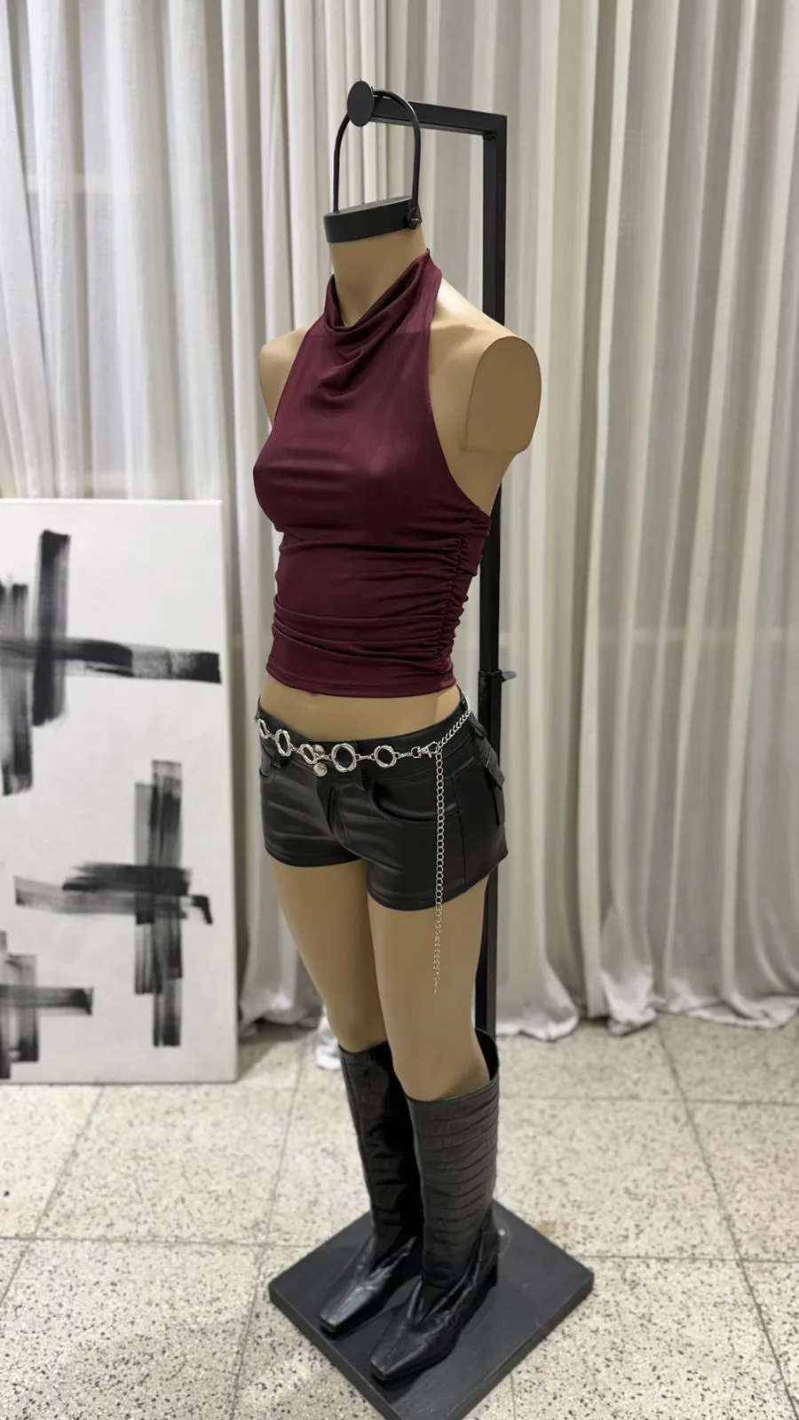 26/T62 - TOP S/M HALTER - MICROFIBRA - Imagen 6