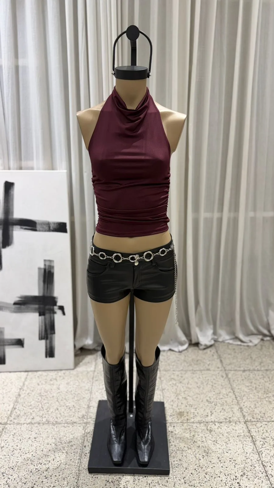 26/T62 - TOP S/M HALTER - MICROFIBRA - Imagen 5