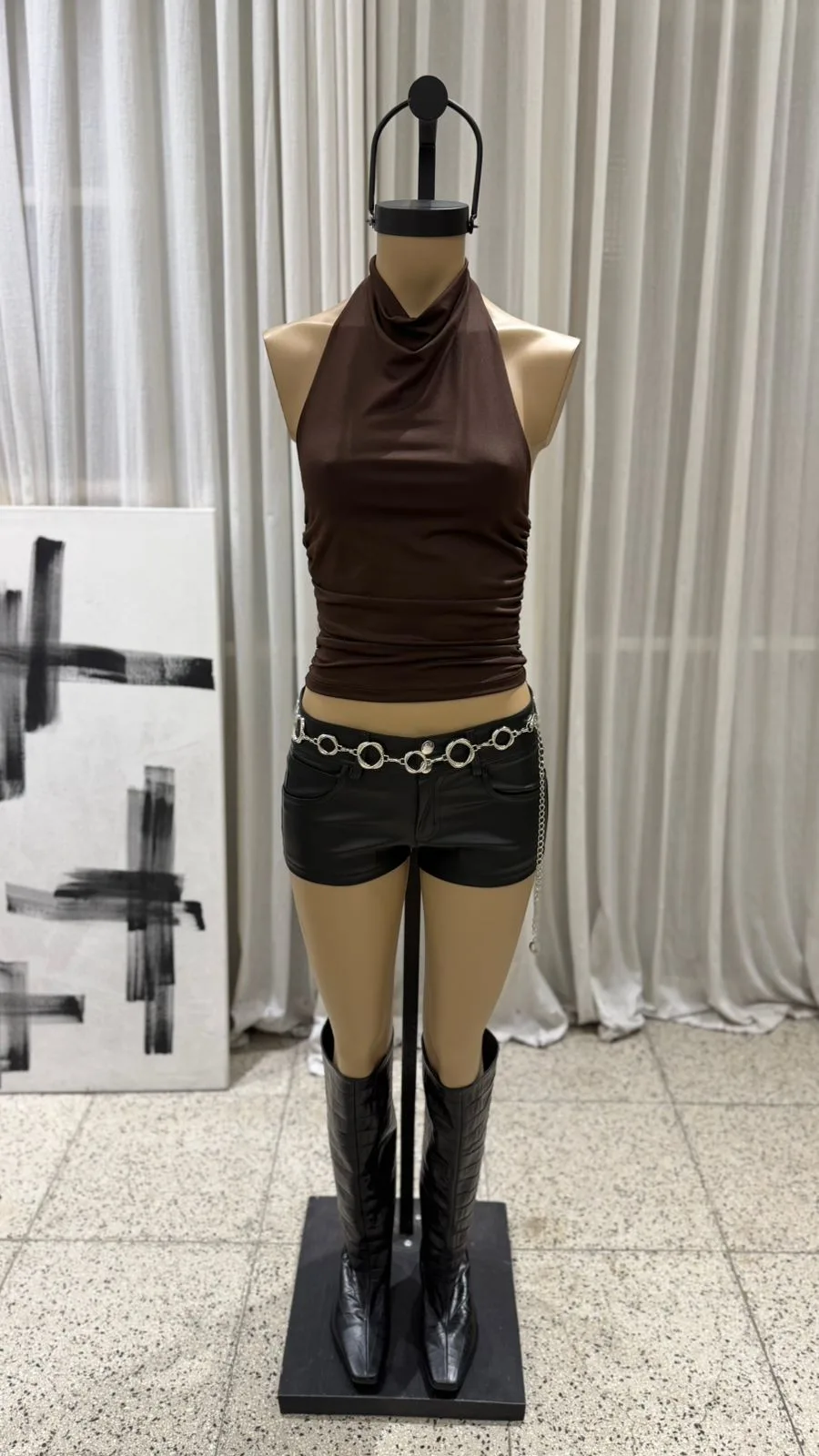 26/T62 - TOP S/M HALTER - MICROFIBRA - Imagen 7