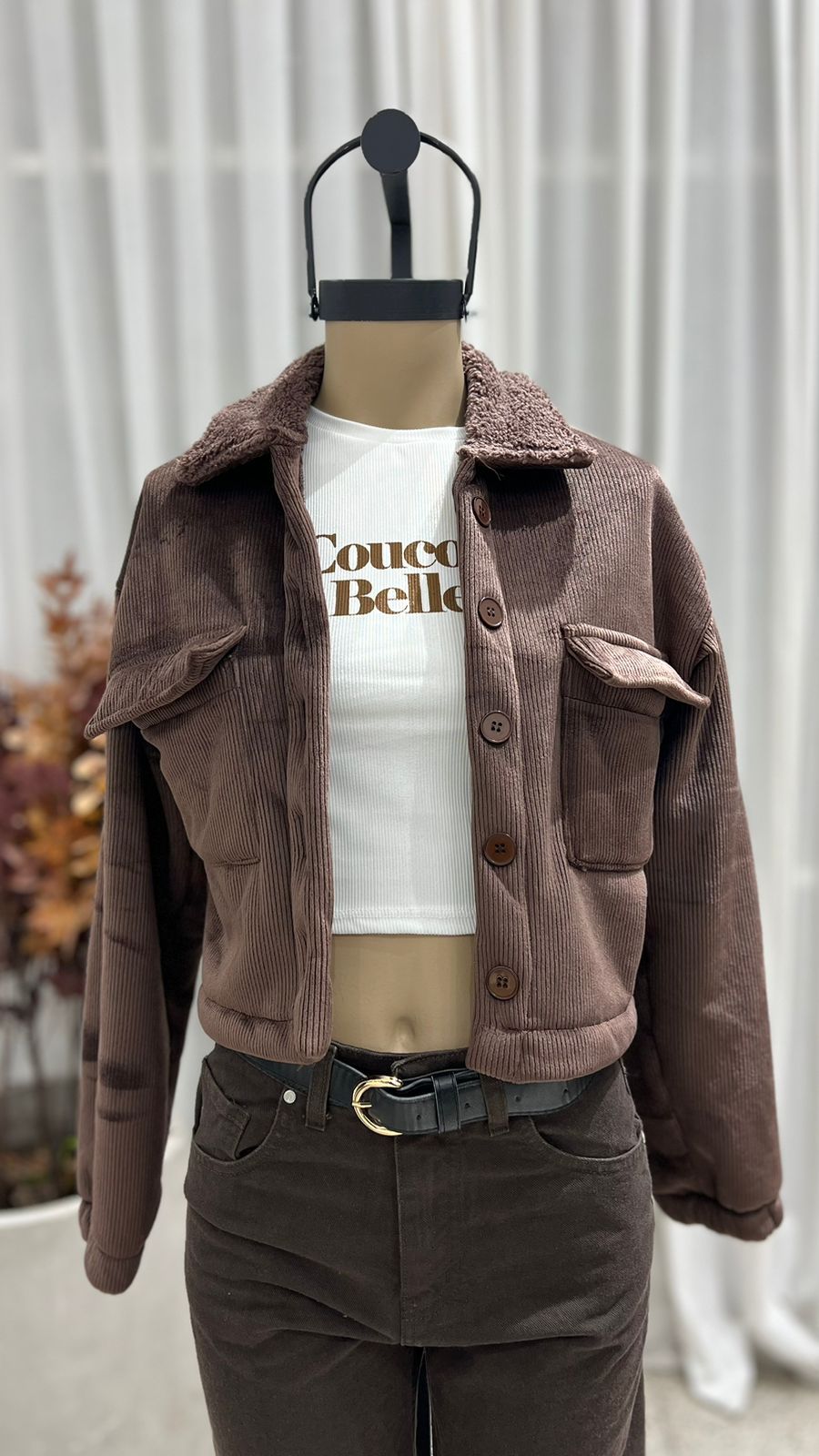 C26 - CAMISACO CROP BOTONES - CORDEROY