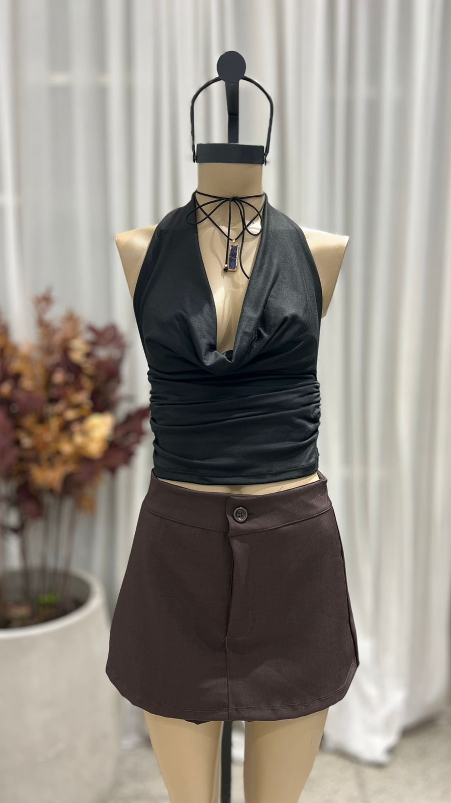 P55 - SKORT CIERRE Y BOTON - WOOL