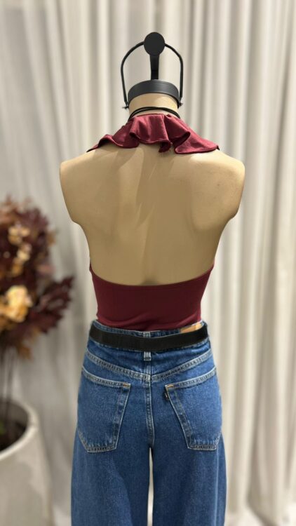 BB44 - BODY S/M CUELLO VOLADO - MODAL GAMUZADO - Imagen 3