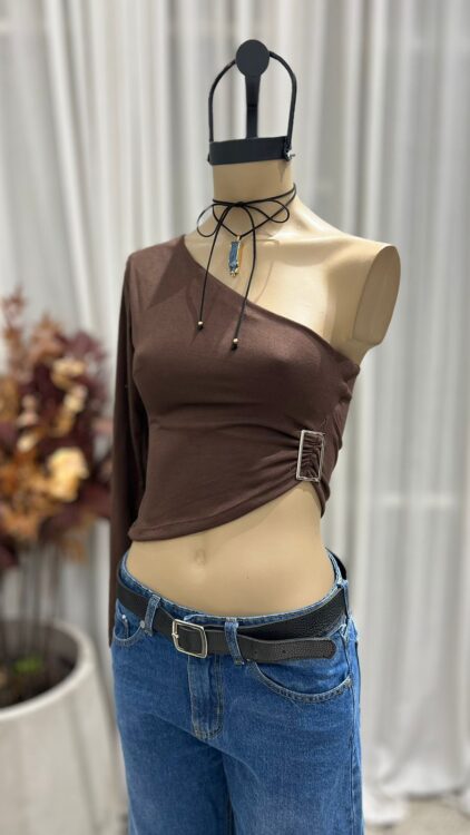 T162 - TOP UNA MANGA HEBILLA - MODAL GAMUZADO - Imagen 5