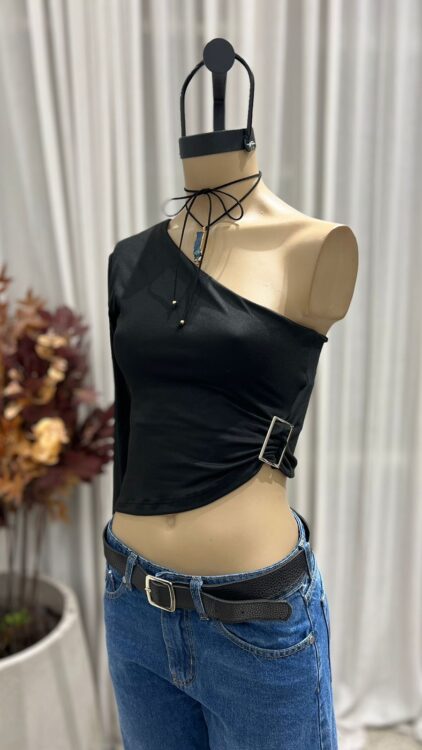 T162 - TOP UNA MANGA HEBILLA - MODAL GAMUZADO - Imagen 4