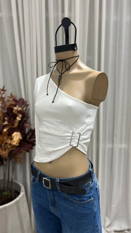 T162 - TOP UNA MANGA HEBILLA - MODAL GAMUZADO - Imagen 3