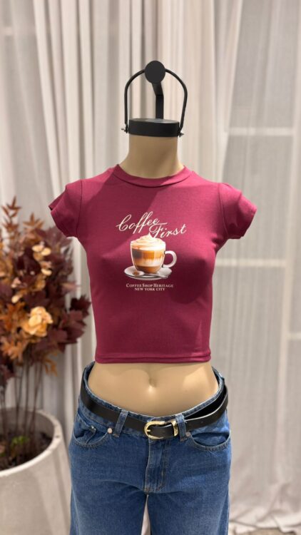 T167 - TOP M/C "COFFEE" - ALGODON LYCRA - Imagen 4