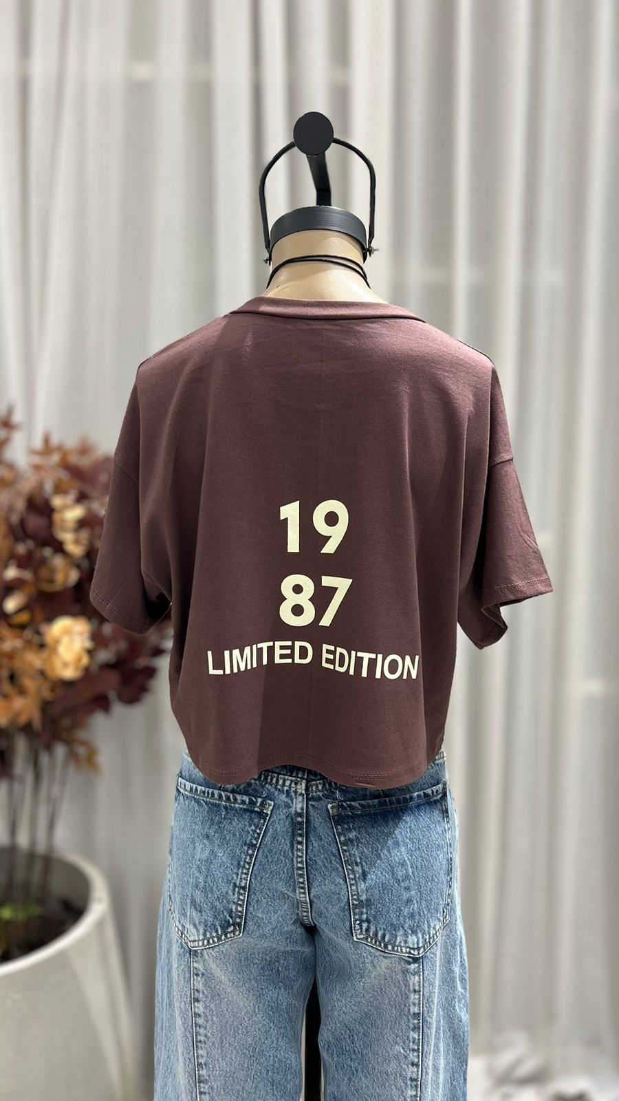R26 - REMERA CROP " 1987 " - JERSEY