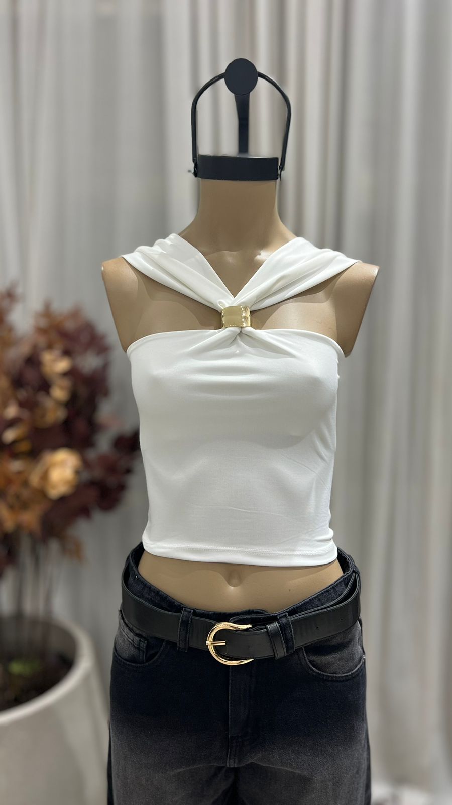 T221 - TOP BRETEL CRUZADO ACCESORIO "ATHENA" - MICROFIBRA