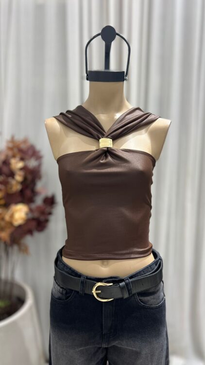 T221 - TOP BRETEL CRUZADO ACCESORIO "ATHENA" - MICROFIBRA - Imagen 4