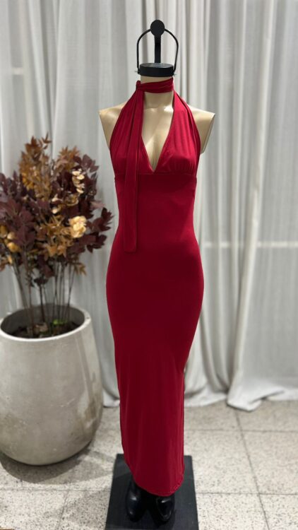 V69 - MAXIVESTIDO MARILYN LAZO - MODAL GAMUZADO - Imagen 3