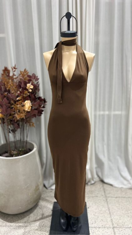 V69 - MAXIVESTIDO MARILYN LAZO - MODAL GAMUZADO
