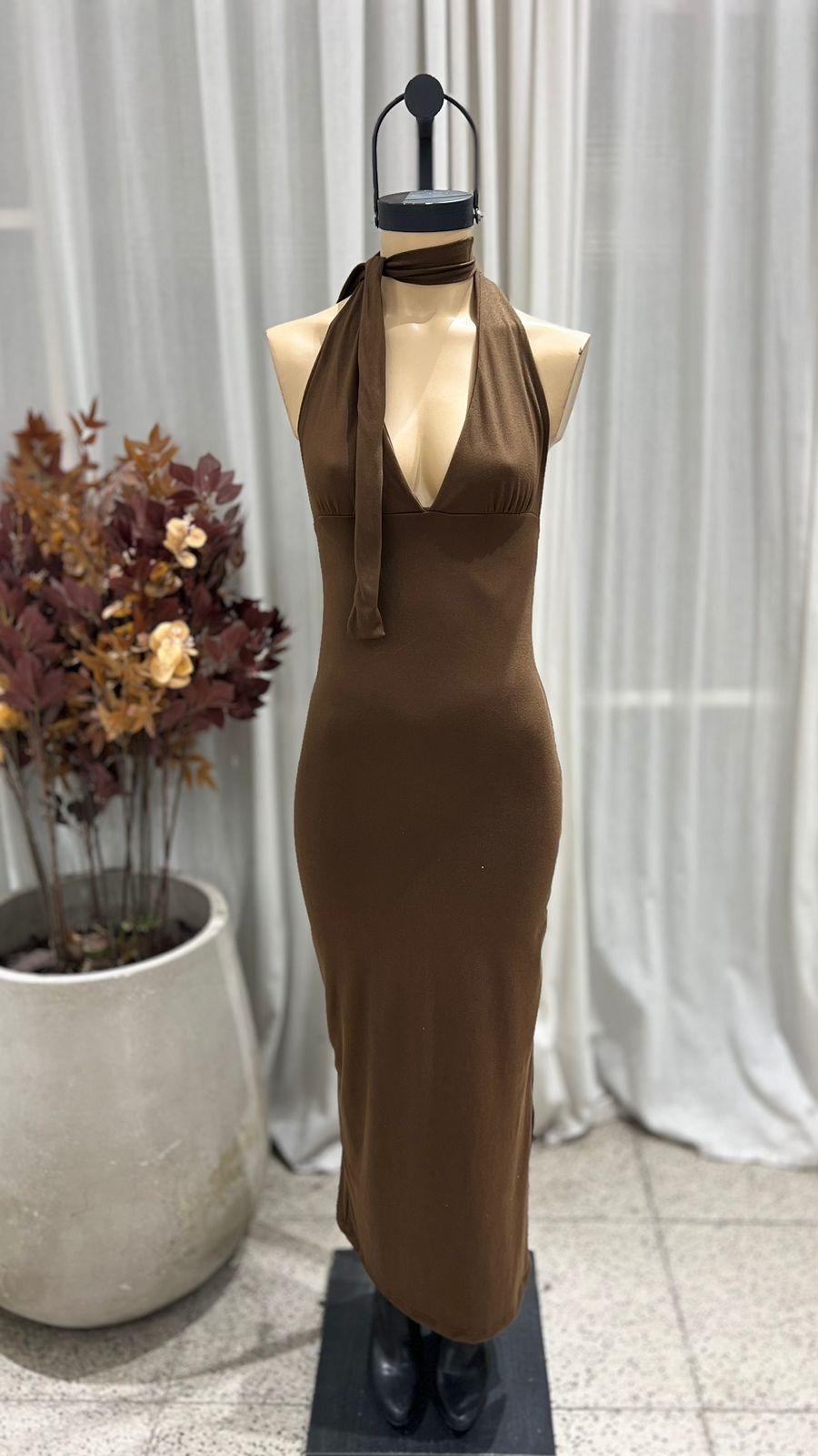 V69 - MAXIVESTIDO MARILYN LAZO - MODAL GAMUZADO