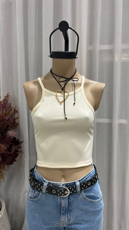 T233 - TOP HALTER - MORLEY ALGODON