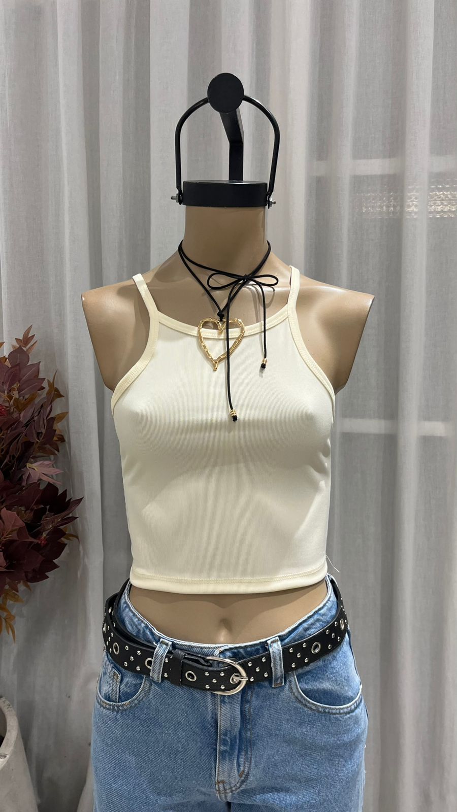 T233 - TOP HALTER - MORLEY ALGODON