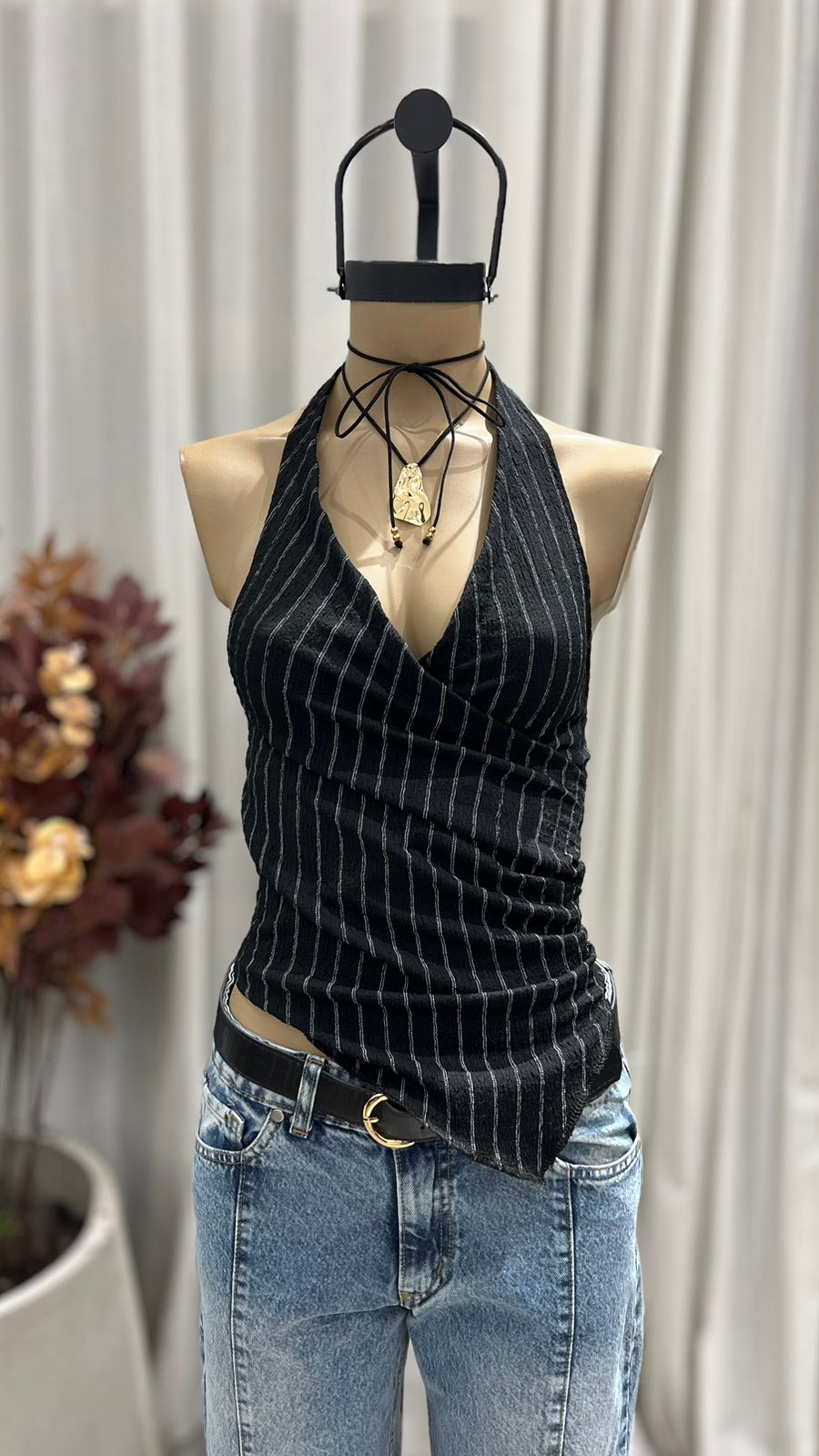 T234 - TOP HALTER- BAMBULA RAYADA