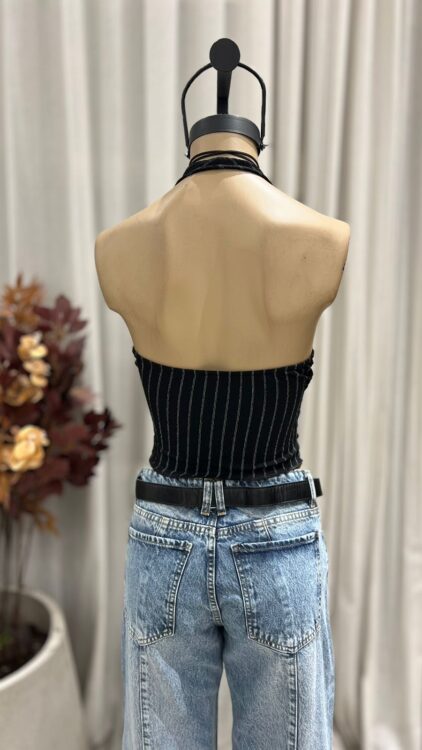 T234 - TOP HALTER- BAMBULA RAYADA - Imagen 4