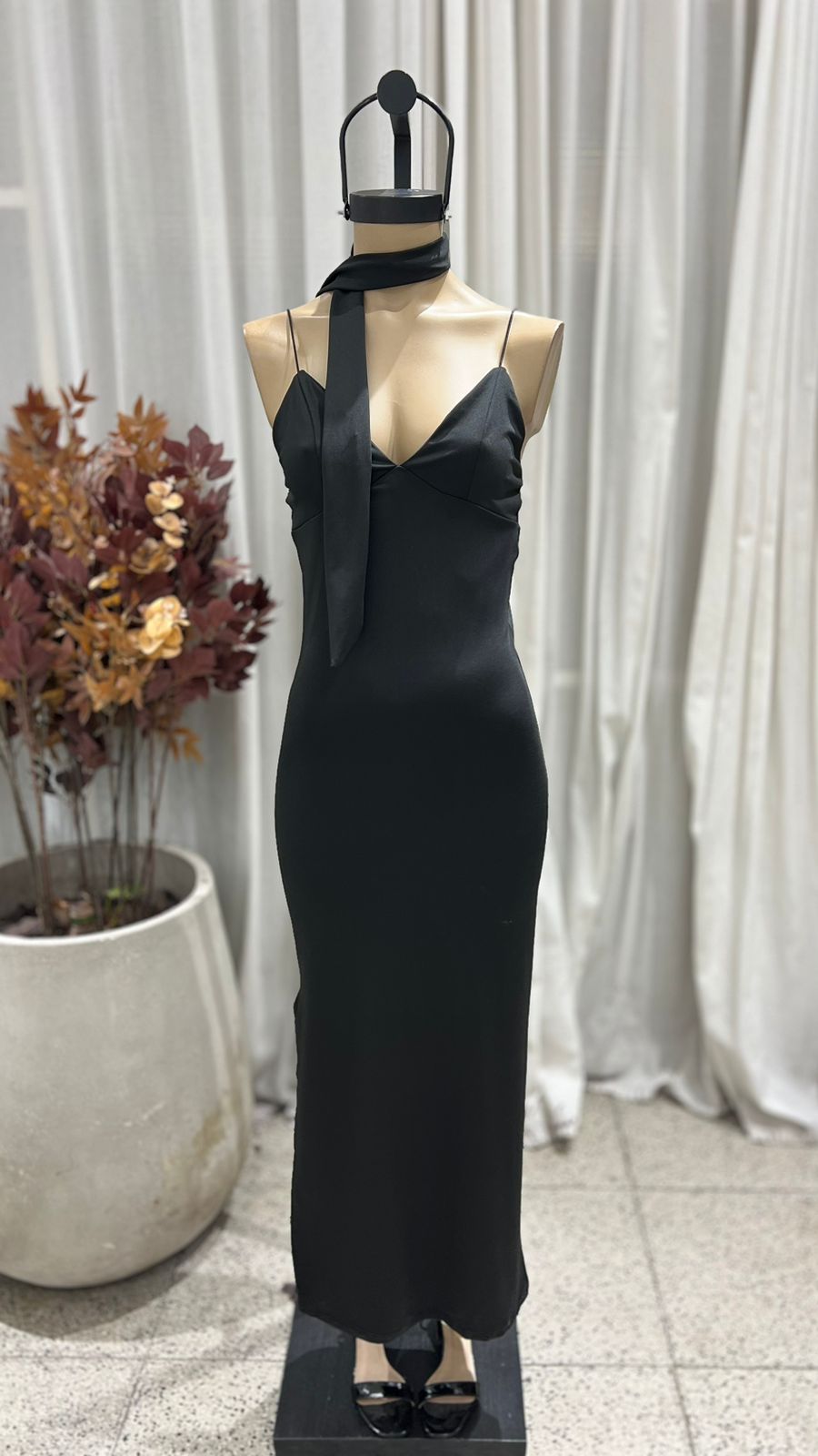 V83 - MAXIVESTIDO CORDON TAJO C/ LAZO - MICROFIBRA