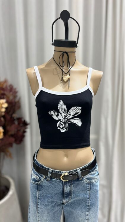 T244 - TOP S/M CONTRATONO FLOR – ALGODON LYCRA - Imagen 5