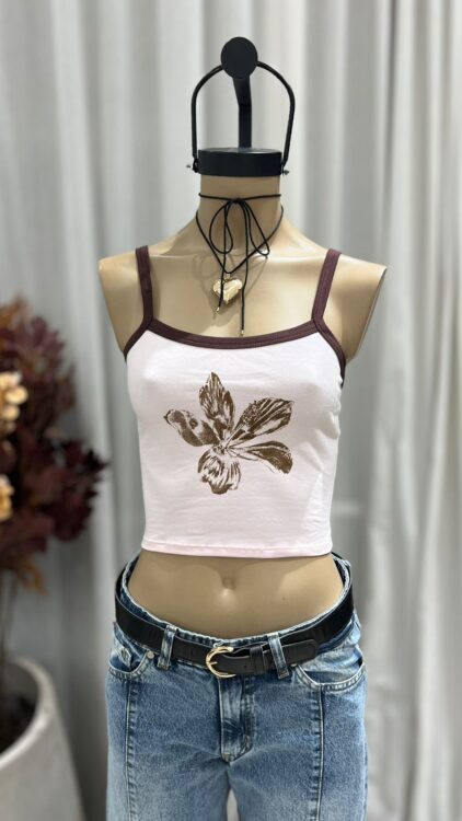 T244 - TOP S/M CONTRATONO FLOR – ALGODON LYCRA - Imagen 7