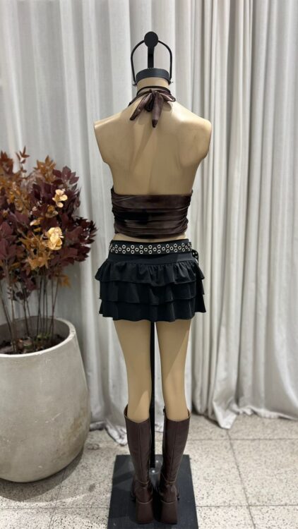 P58 - SKORT TRIPLE VOLADO - MICROFIBRA - Imagen 2