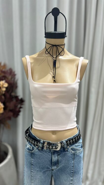 T246 - TOP CUELLO CUADRADO - MORLEY ALGODON - Imagen 7
