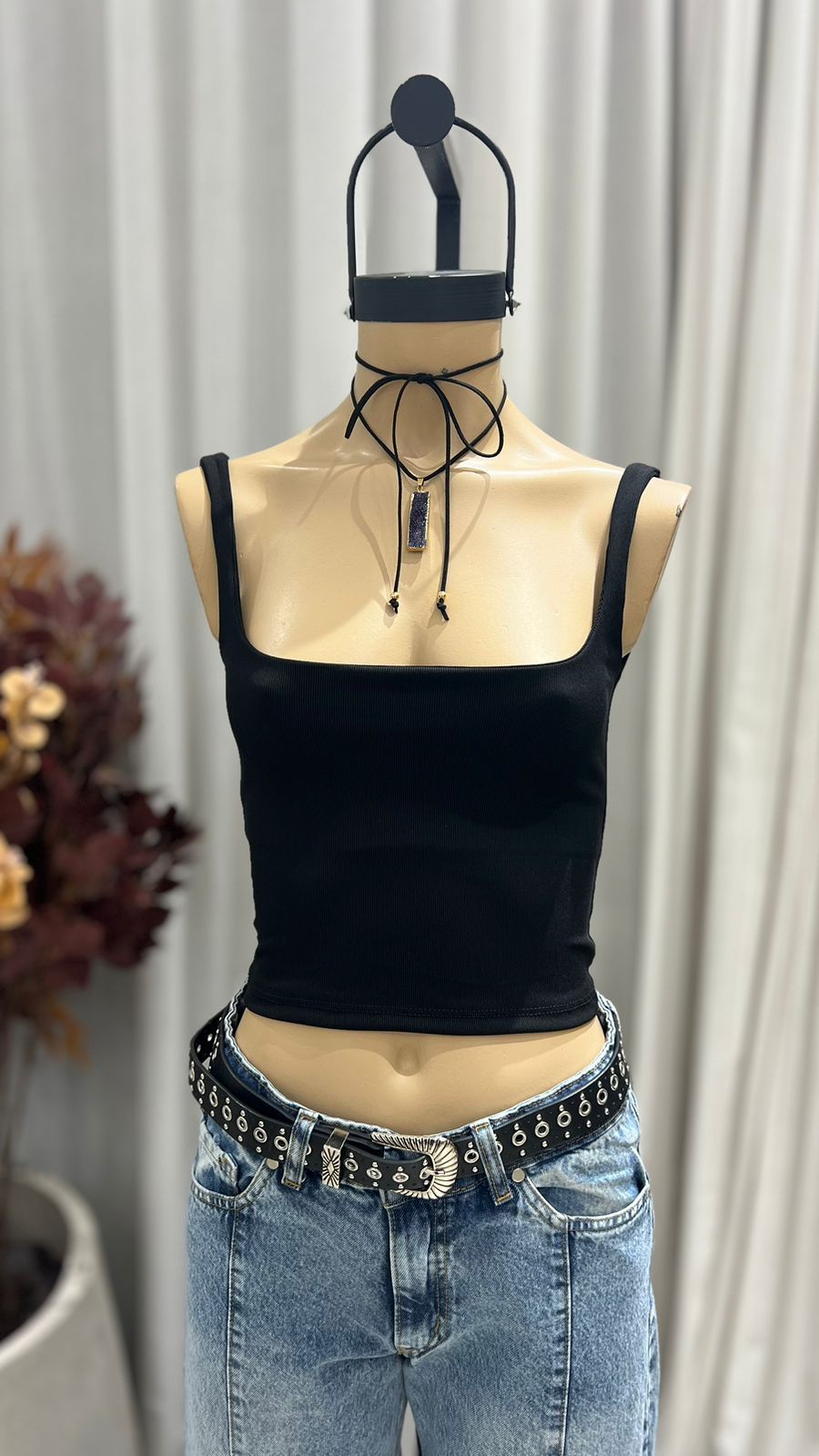 T246 - TOP CUELLO CUADRADO - MORLEY ALGODON