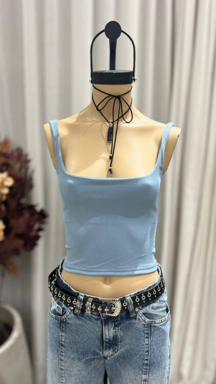 T246 - TOP CUELLO CUADRADO - MORLEY ALGODON - Imagen 5