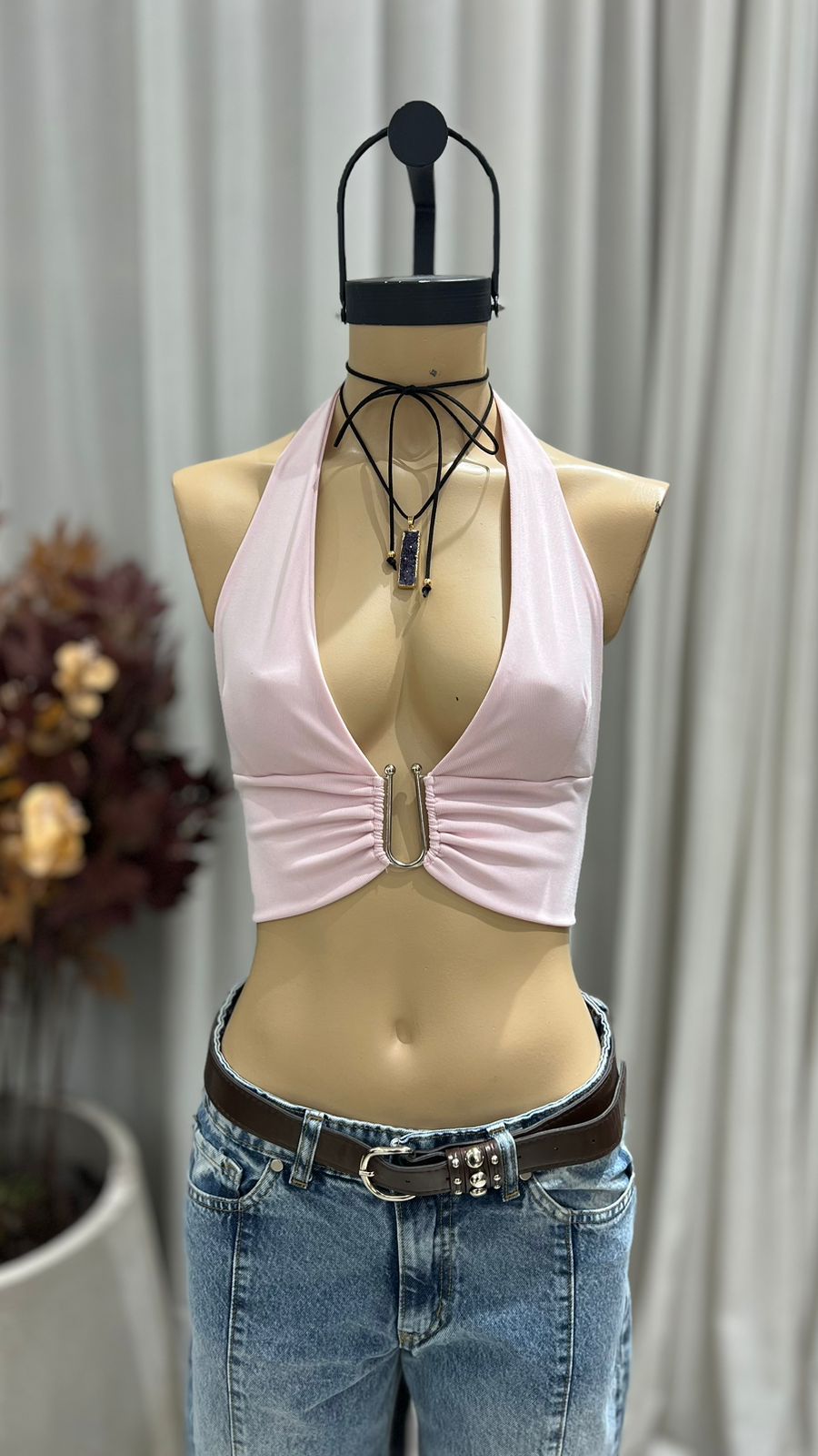 T248 - TOP MARILYN CORTO ACCESORIO U - MICRORIB