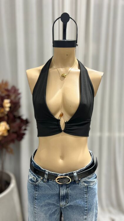 T255 - TOP MARILYN CORTO ARGOLLA PIEDRA - MICROFIBRA - Imagen 9