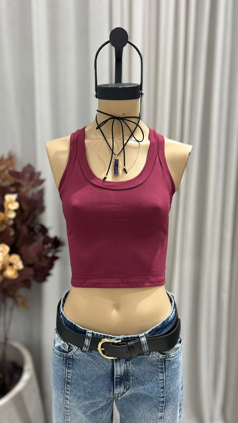 T258 - MUSCULOSA BASICA CROP - ALGODON LYCRA