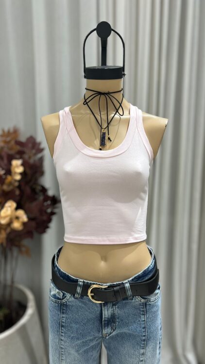 T258 - MUSCULOSA BASICA CROP - ALGODON LYCRA - Imagen 3
