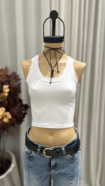 T258 - MUSCULOSA BASICA CROP - ALGODON LYCRA - Imagen 2