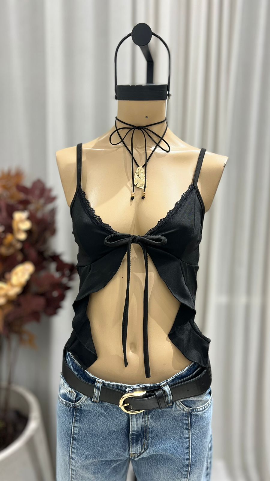 T259 - TOP MARIPOSA VOLADO PUNTILLA - MICROFIBRA