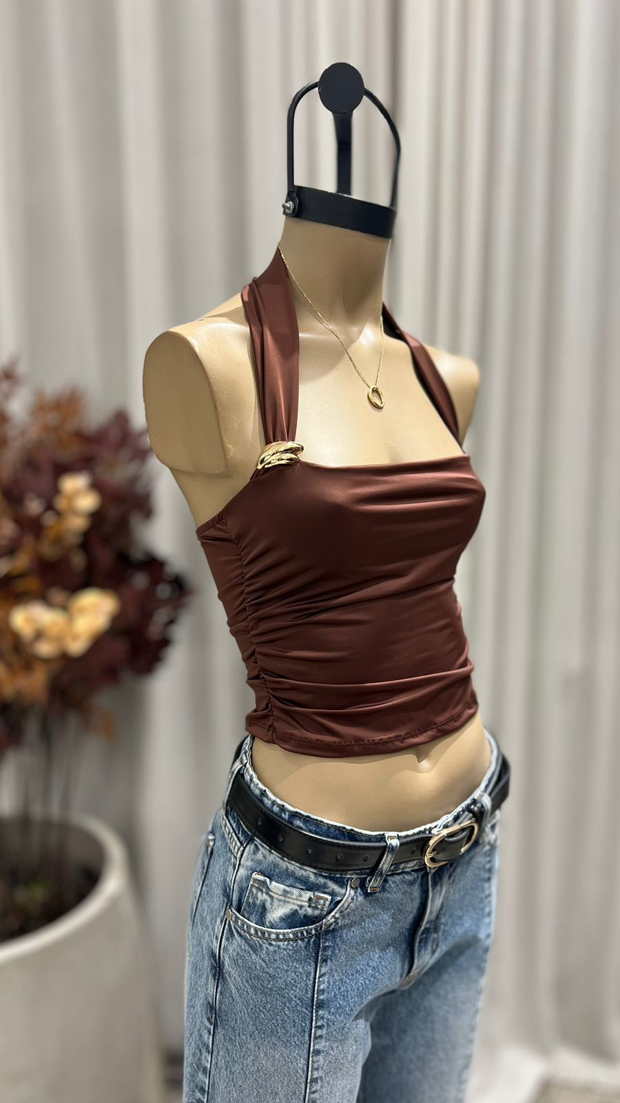 T264 - TOP KENDALL ACCESORIO "NUDO" - MICROFIBRA