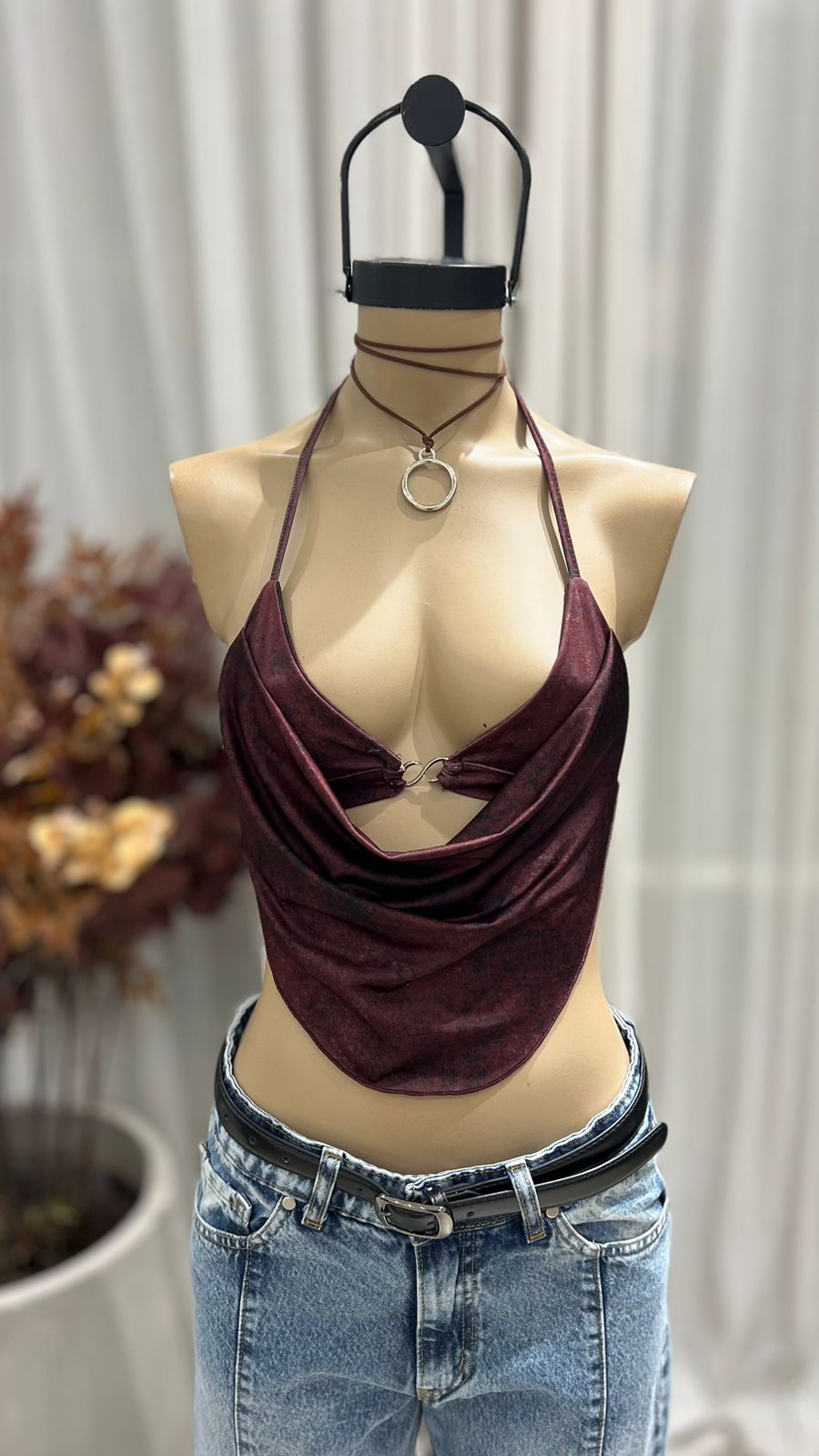 T266 - TOP BIKINI ACCESORIO S - MICROFIBRA ESTAMPADA