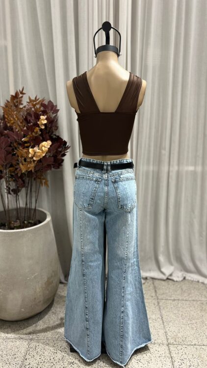 P57 - JEAN FLARE TIRO MEDIO - DENIM - Imagen 3