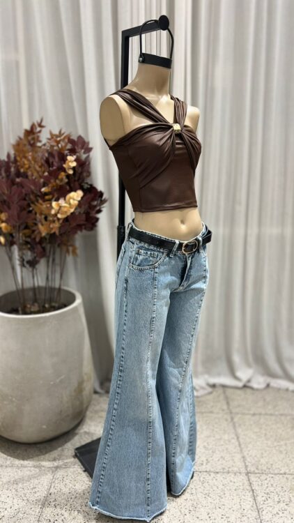 P57 - JEAN FLARE TIRO MEDIO - DENIM - Imagen 2