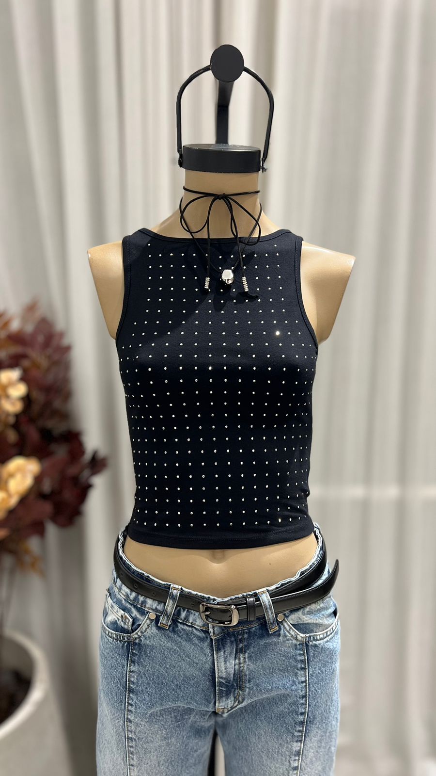 T269 - MUSCULOSA CUELLO CERRADO HOTFIX - ALGODON LYCRA