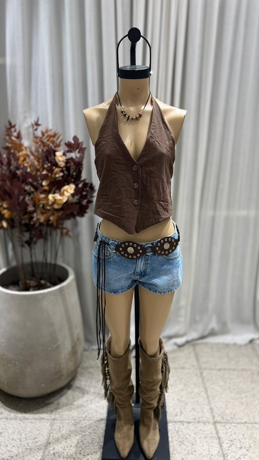 T302 - TOP MARILYN BOTONES TIRA - PURO ALGODON