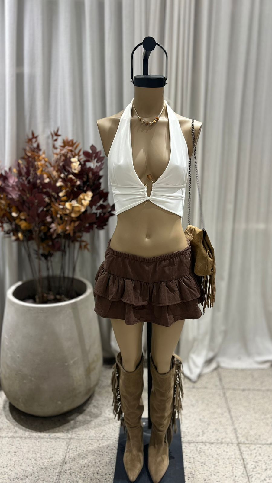 P85 - SKORT DOBLE VOLADO - PURO ALGODON