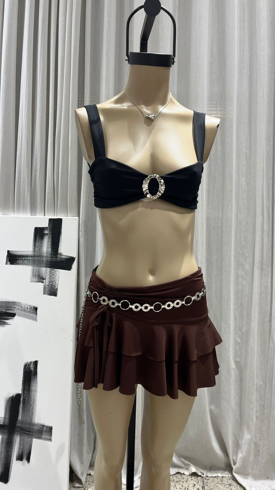 P100 - SKORT FRUNCE - MICROFIBRA