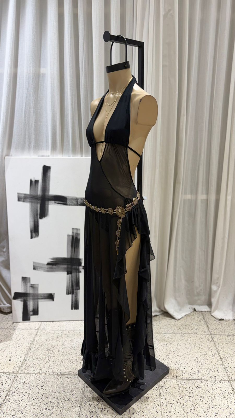 V133 - MAXIVESTIDO MARILYN SIN ESPALDA - MICROTUL - Imagen 4