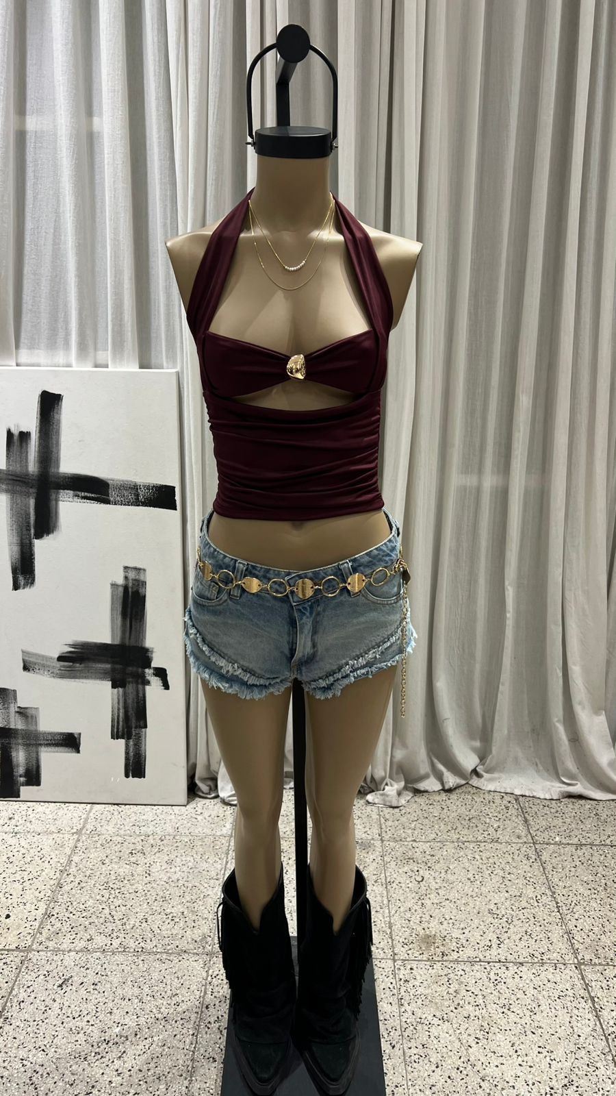 T395 - TOP BANDO ACCESORIO LENA - MICROFIBRA