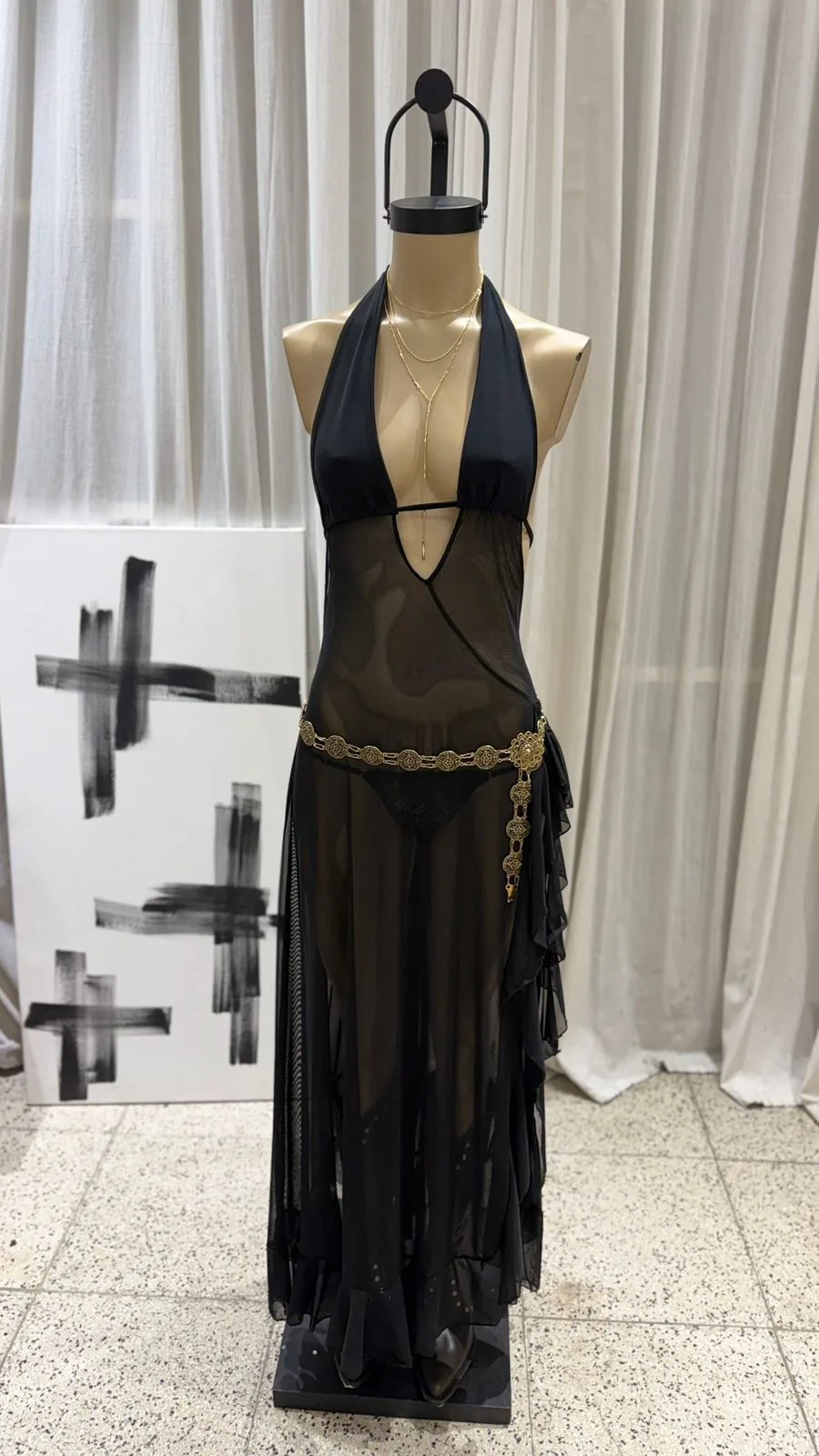 V133 - MAXIVESTIDO MARILYN SIN ESPALDA - MICROTUL - Imagen 5