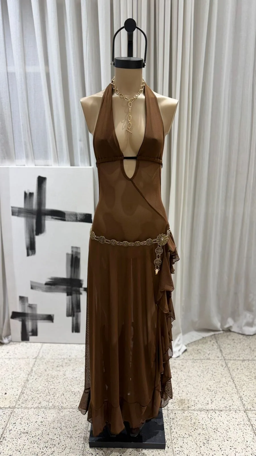 V133 - MAXIVESTIDO MARILYN SIN ESPALDA - MICROTUL - Imagen 6