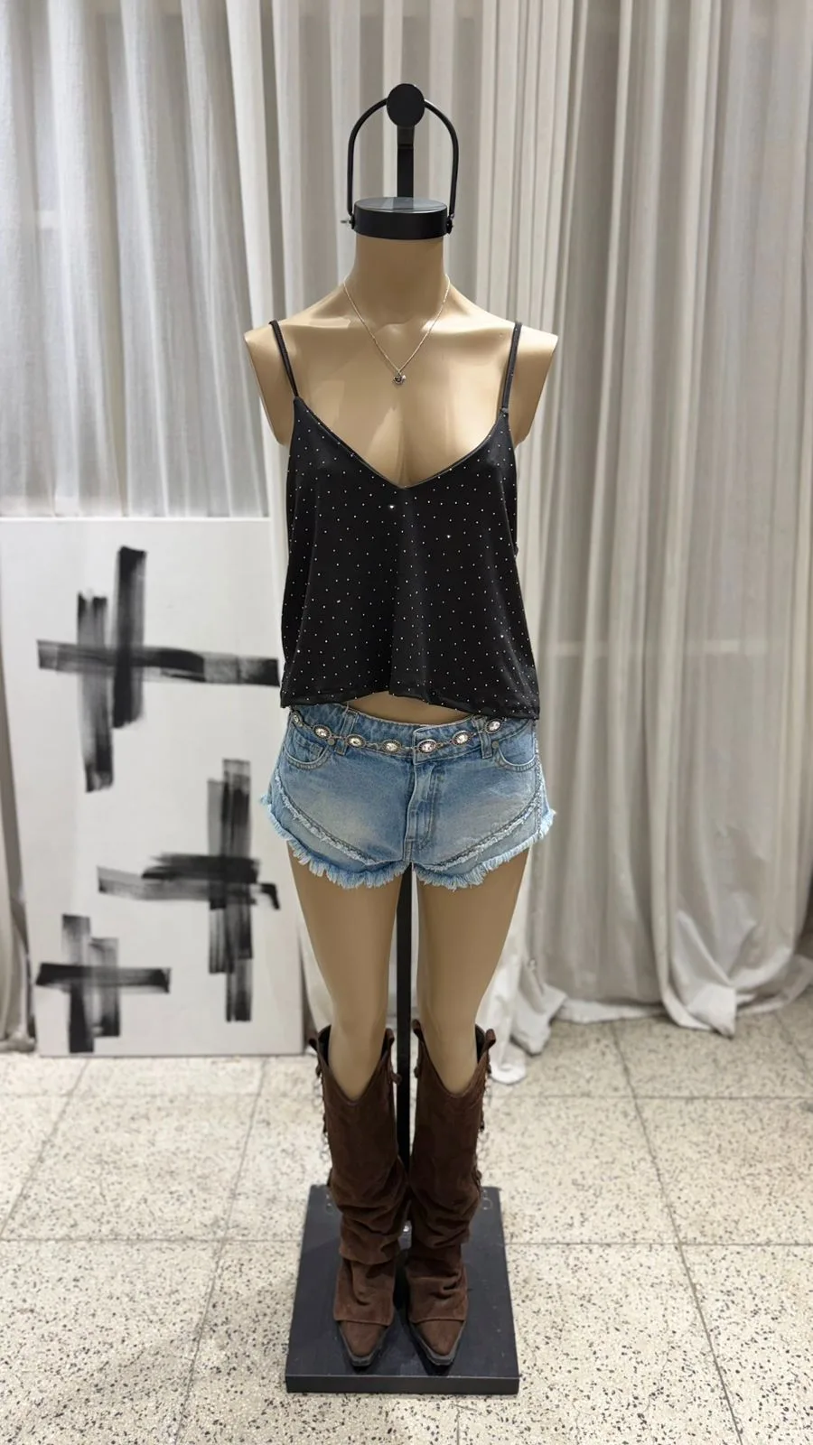 T417 - BLUSA - MICROFIBRA STRASS