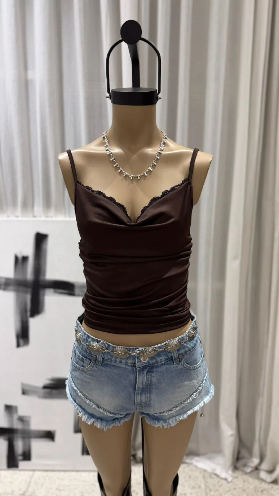 26/T12 - TOP BUCHE PUNTILLA FRUNCE - MICROFIBRA