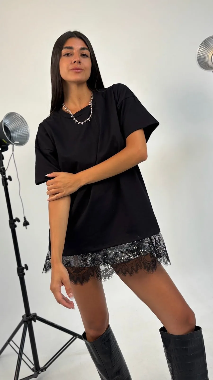 26/R03 - REMERA M/C PUNTILLA GRANDE RECTA - JERSEY