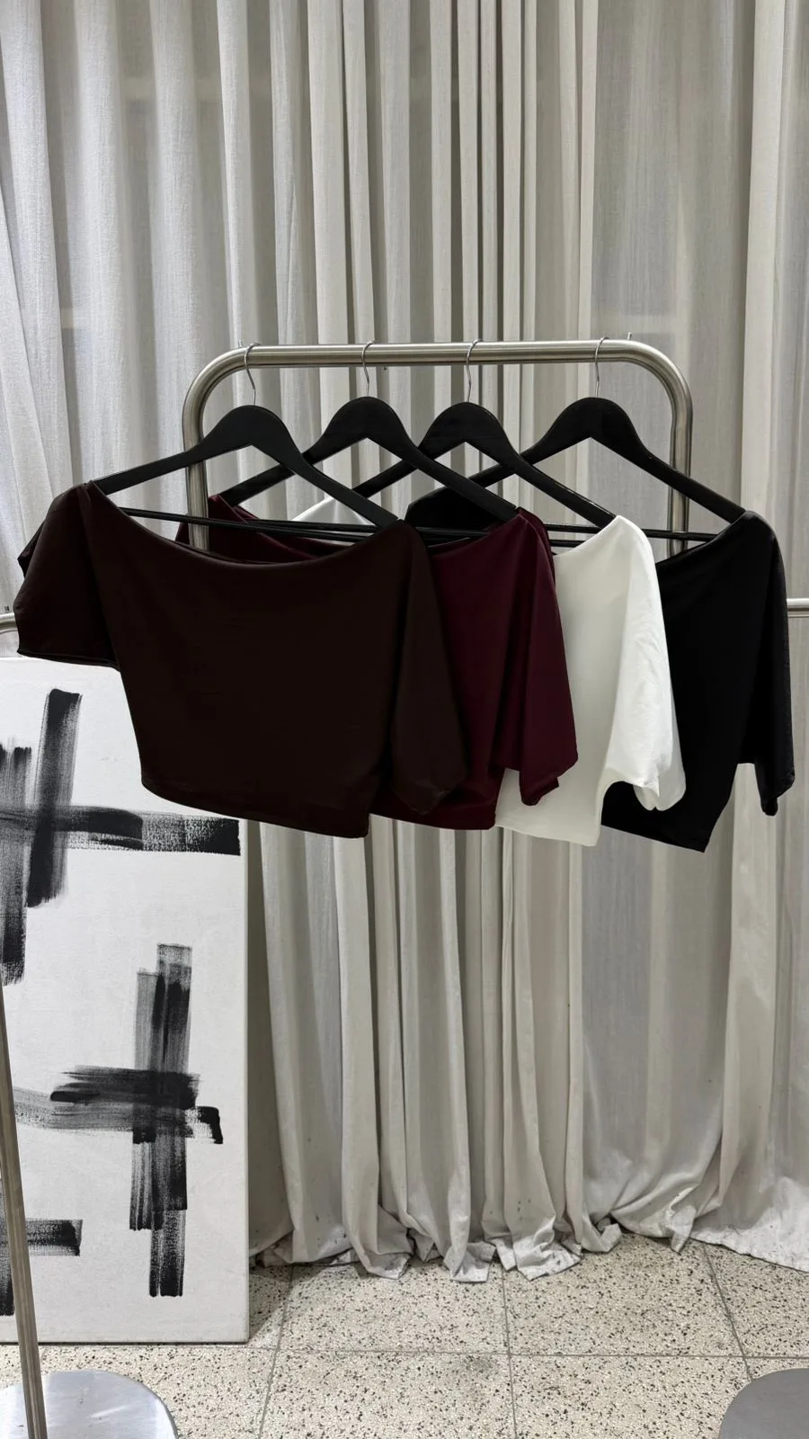 26/T02 - TOP MANGA 3/4 HOMBRO CAIDO - MICROFIBRA - Imagen 3