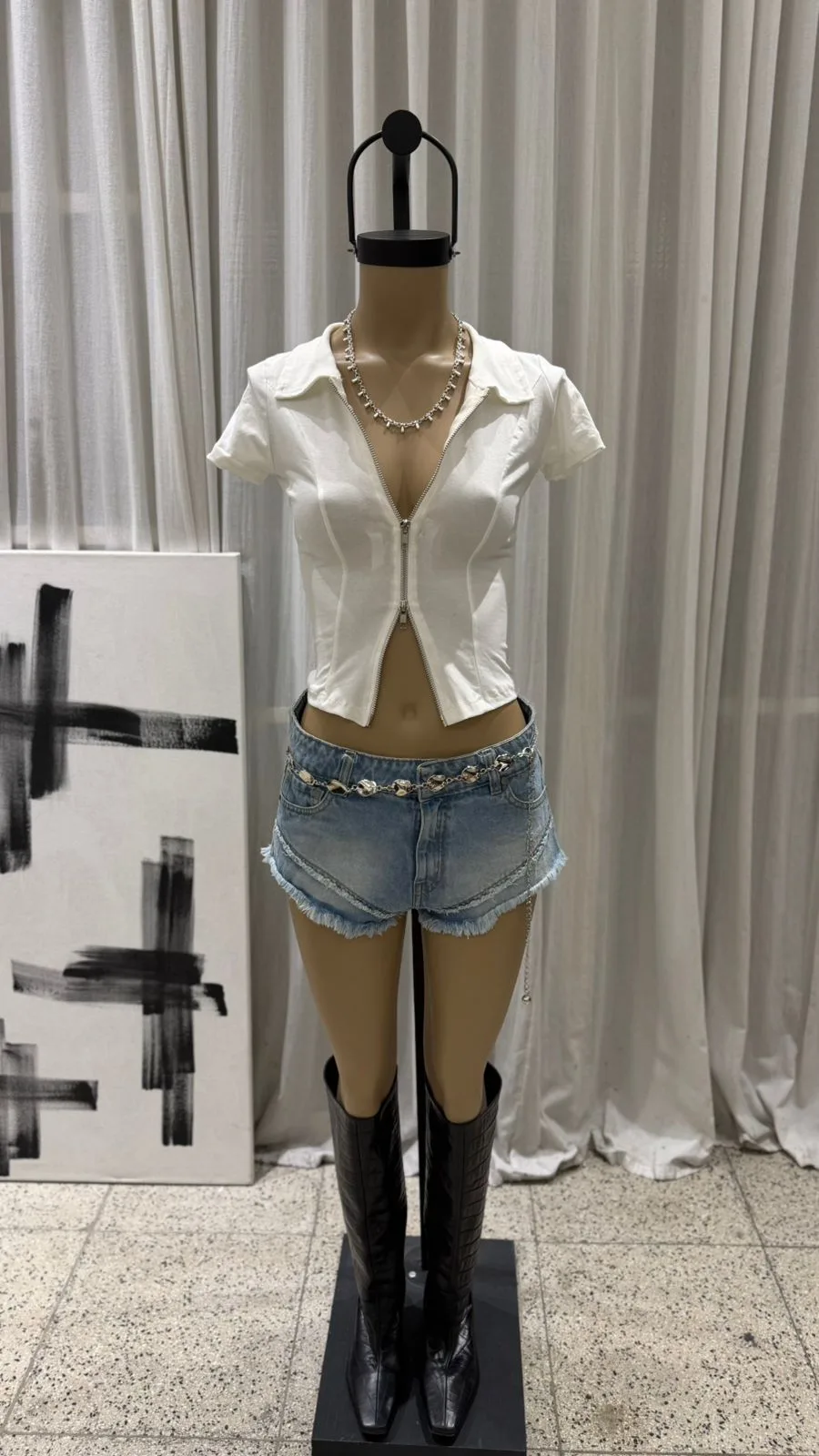 26/T27 - TOP CHOMBA M/C CIERRE DOBLE - ALGODON LYCRA